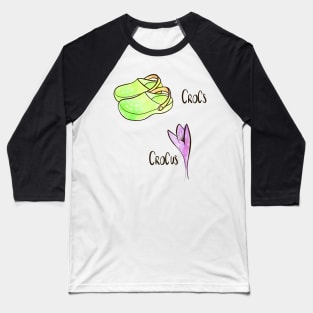Crocs and Crocus watercolor illustration Baseball T-Shirt